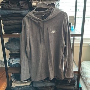 NIKE HOODIE GRAY THIN LIKE A SHIRT SIZE M (MEDIUM)